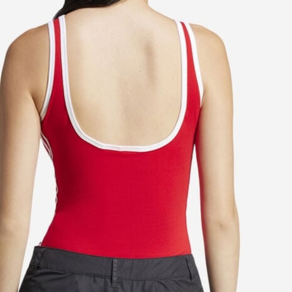 Adidas Adicolor 3-Stripes Bodysuit In Better Scarlet BNWT - Picture 4 of 10